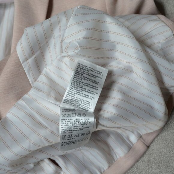 H&M Light Salmon Pink Knit One Button Relaxed Fit Modern Blazer Office Lined - Picture 8 of 12